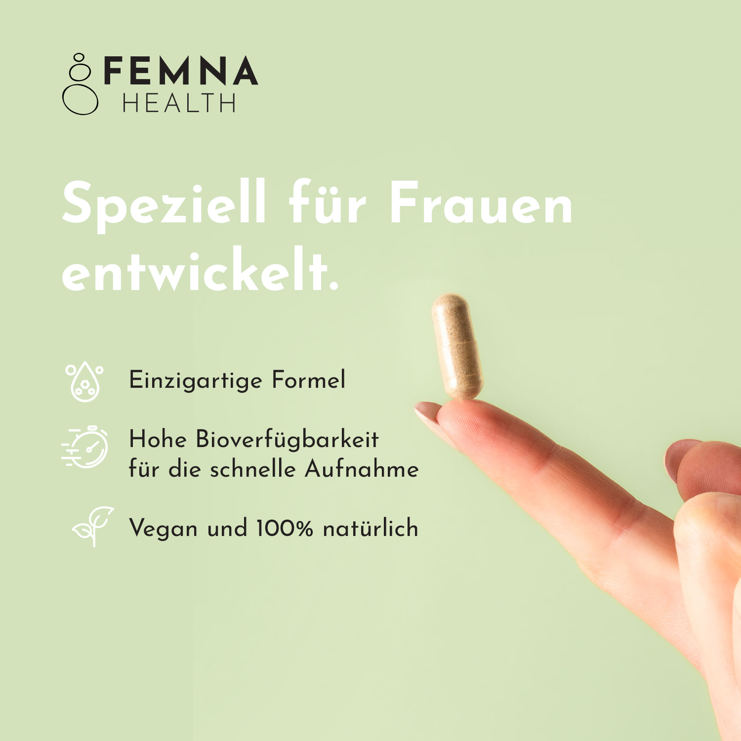 FEMNA Nahrungsergänzung Benefits green